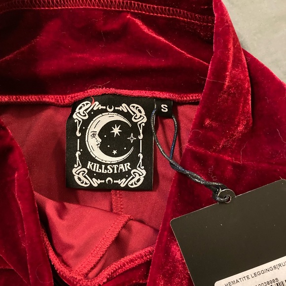 Killstar velvet Hematite leggings in ruby, size small, NWT - Picture 4 of 4